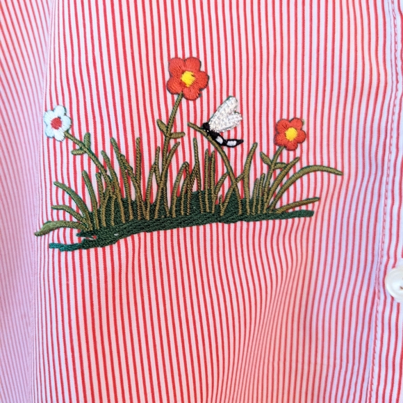 Vintage Distinct Striped Button Down Top Large - Picture 6 of 12